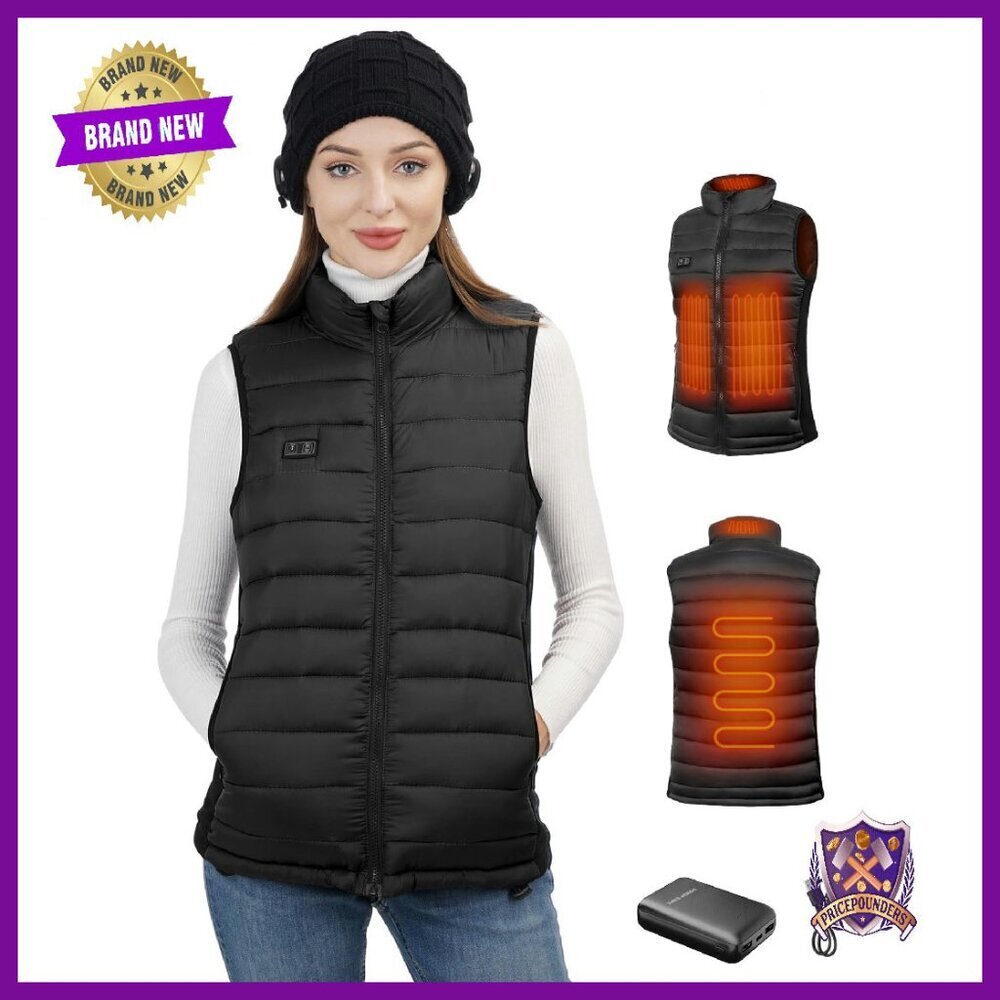 Rechargeable Heated Fleece Vest for Women with Battery Pack